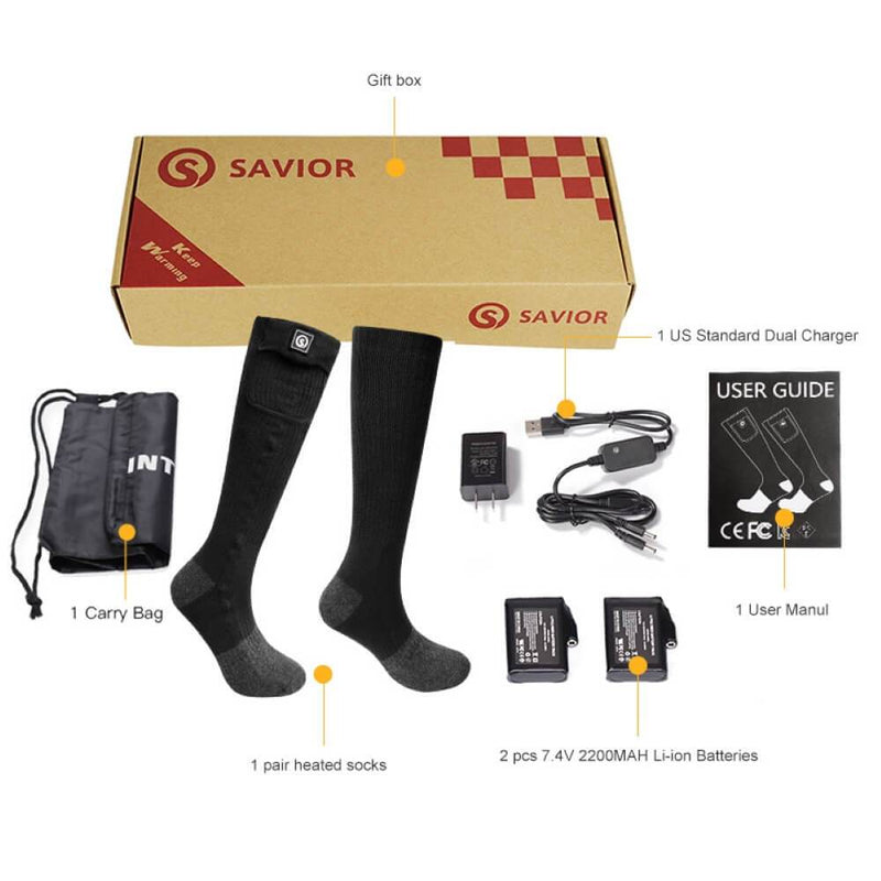 Load image into Gallery viewer, Savior 7.4V Electric Heated snowboard Socks For Men Women