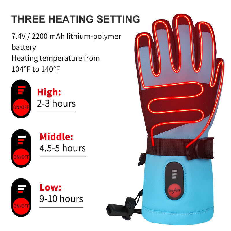 Load image into Gallery viewer, Savior Kids Heated Gloves - 7.4V Fast Heating, Touchscreen Compatible