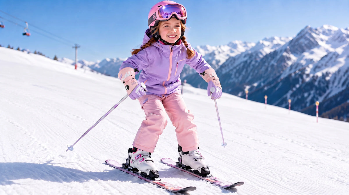 Savior Heat bear-print kids heated ski gloves shown in a playful, snow-ready winter design