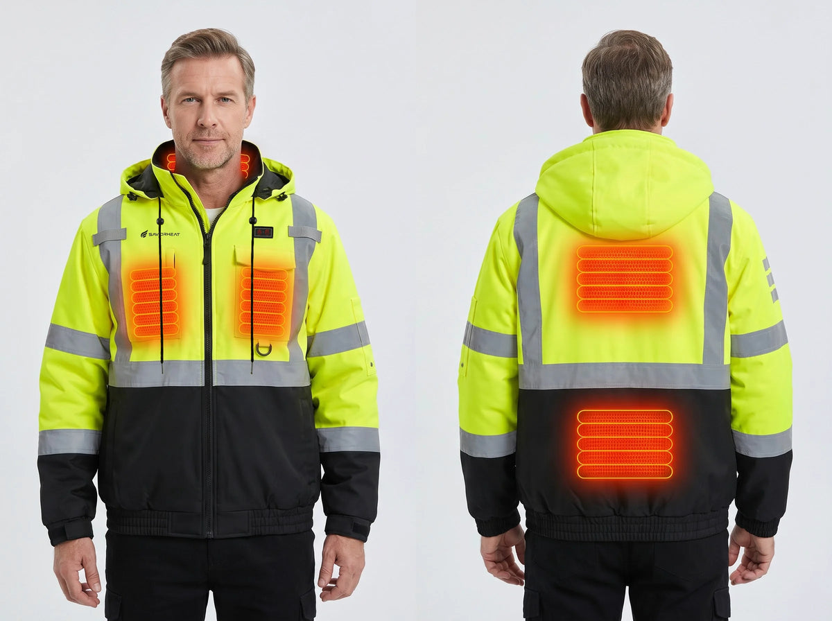 Savior Heat high-visibility heated work jacket with full-core heating coverage