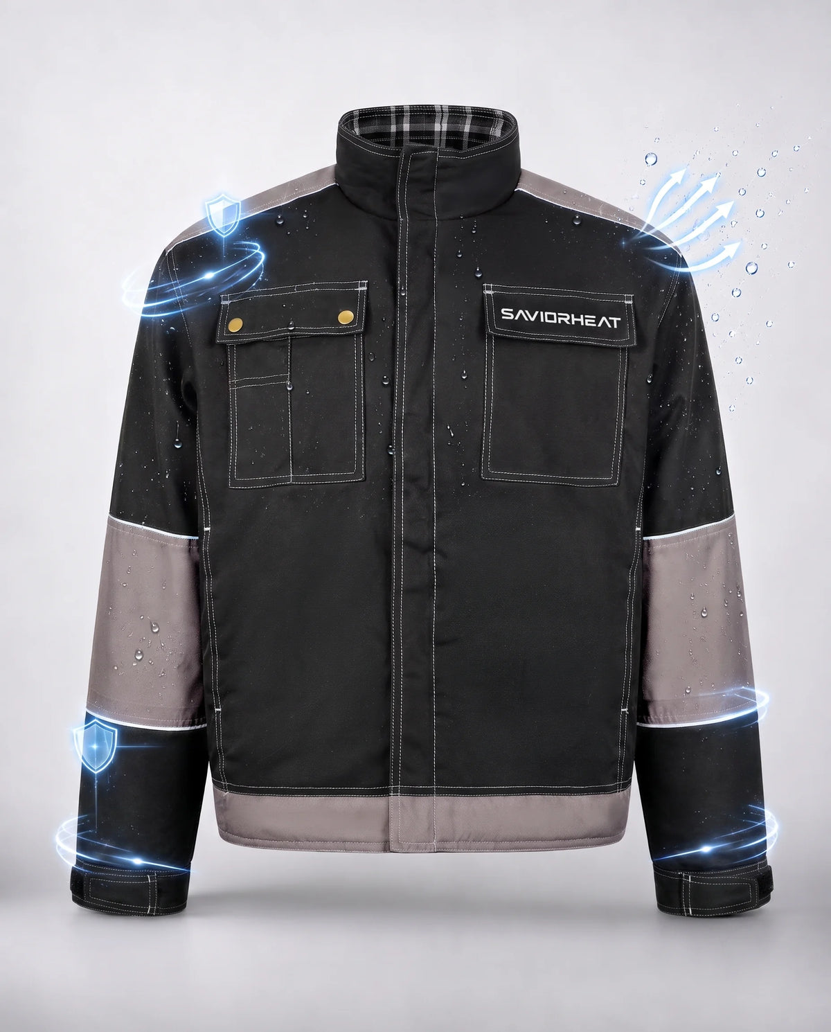 Savior Heat heated work jacket with 300D shell for cold and wet job sites
