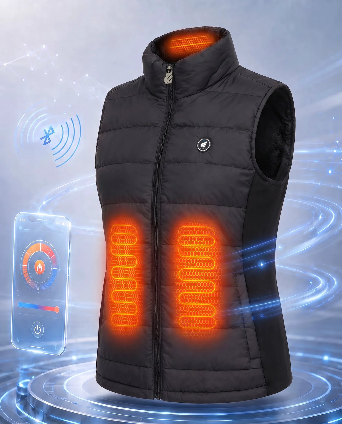 Savior Heat women's stretch-side heated vest with smart app heat control