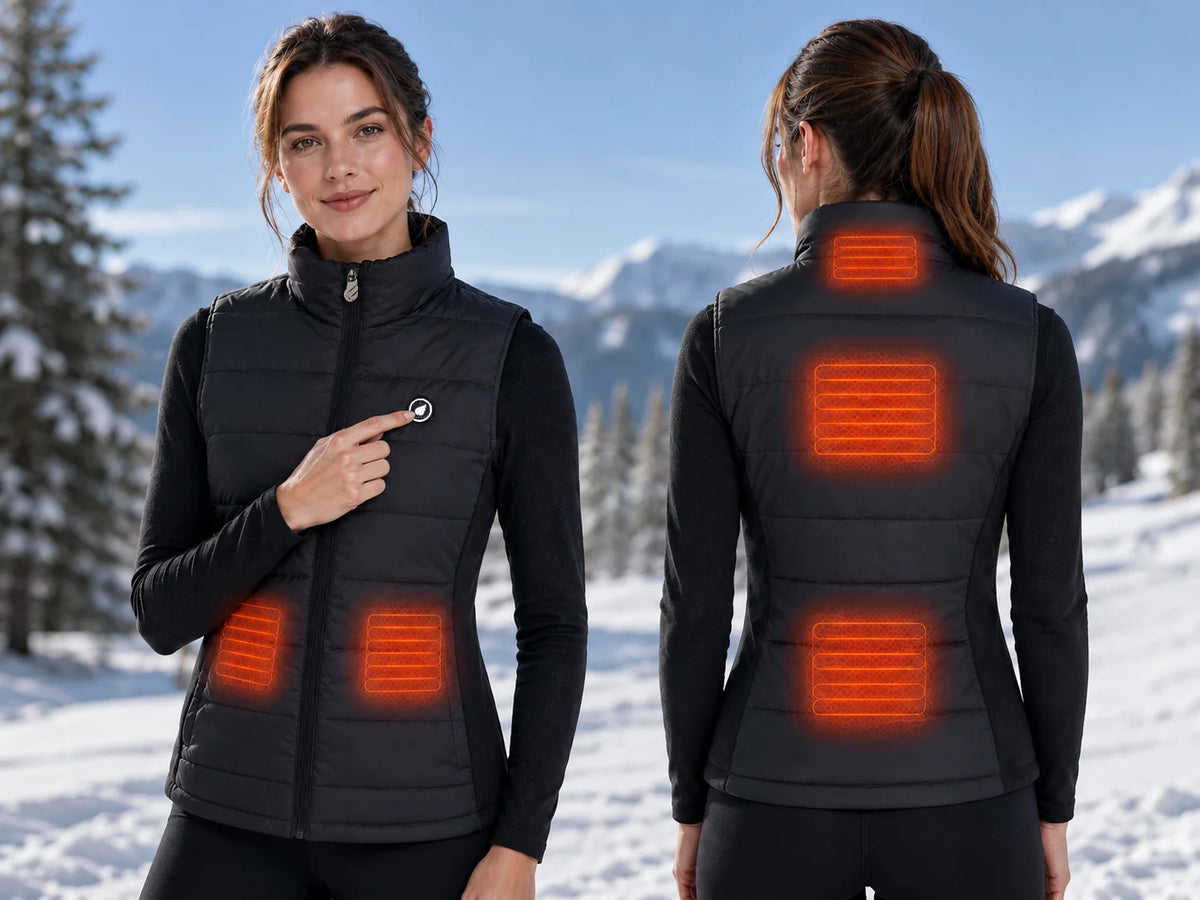 Savior Heat women's stretch-side heated vest with rapid 5-zone heating
