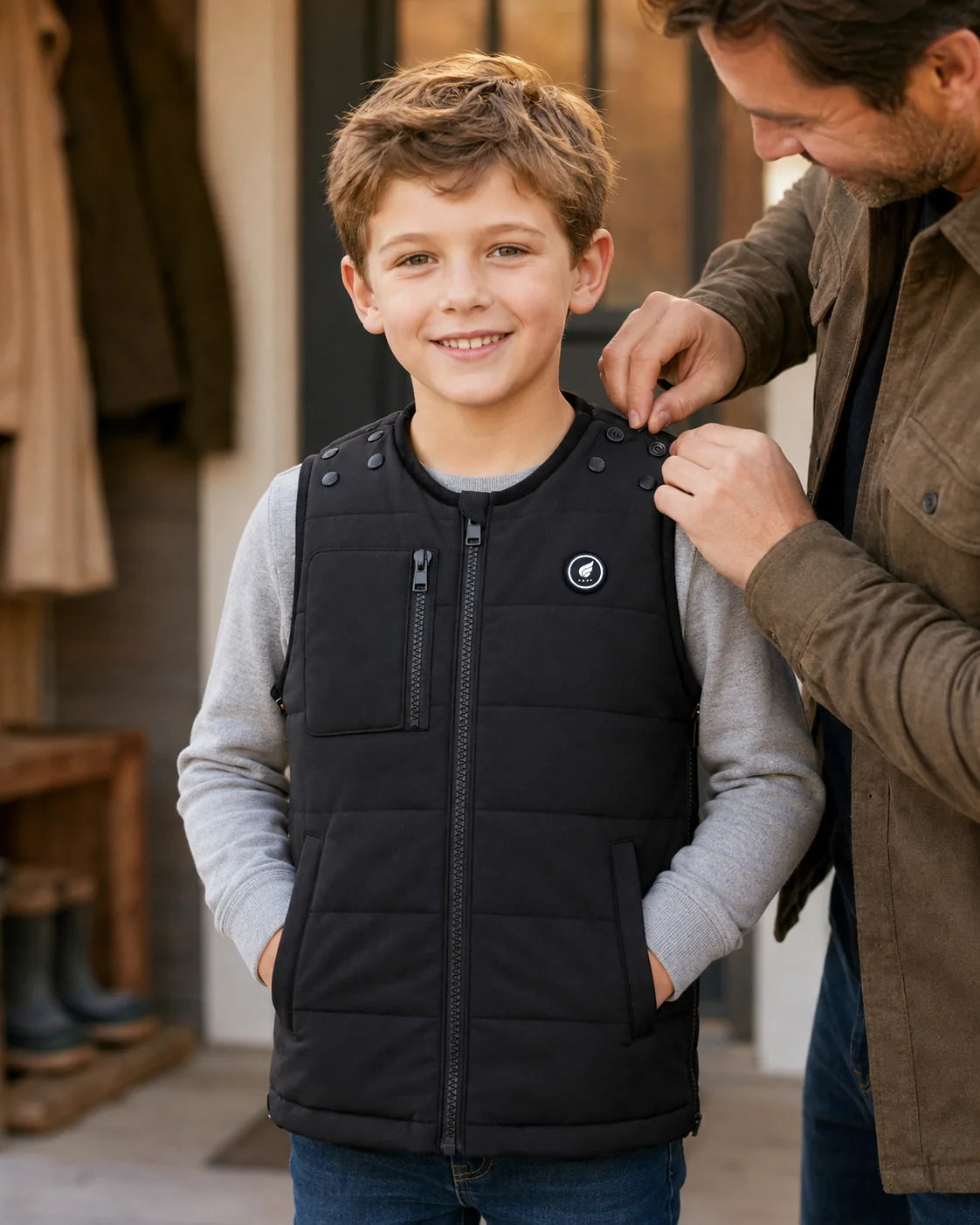 Savior Heat kids' heated vest with adjustable fit designed to grow with your child