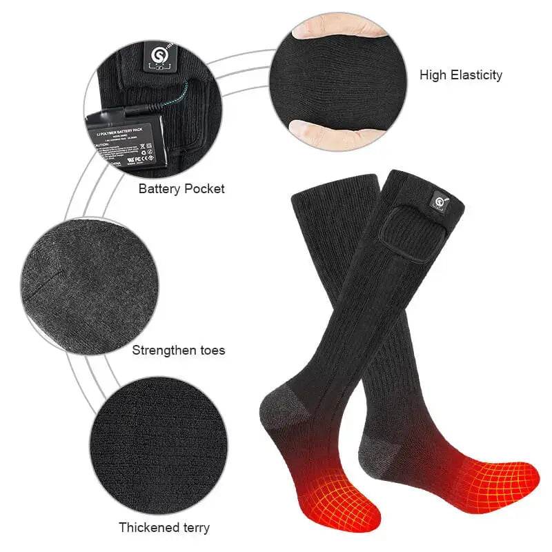 heated socks detail