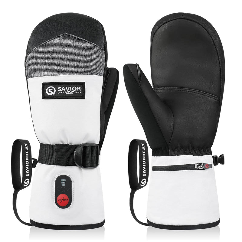 Load image into Gallery viewer, Savior Heated Ski Mittens 2.0 3000mAh Battery Fast Charging Waterproof Sheepskin Material
