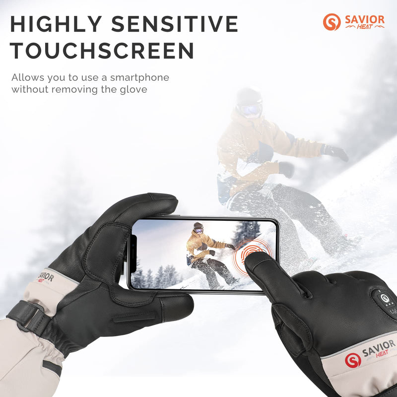 Load image into Gallery viewer, Savior Heated Ski Gloves 2.0 – Bluetooth &amp; Waterproof Goatskin
