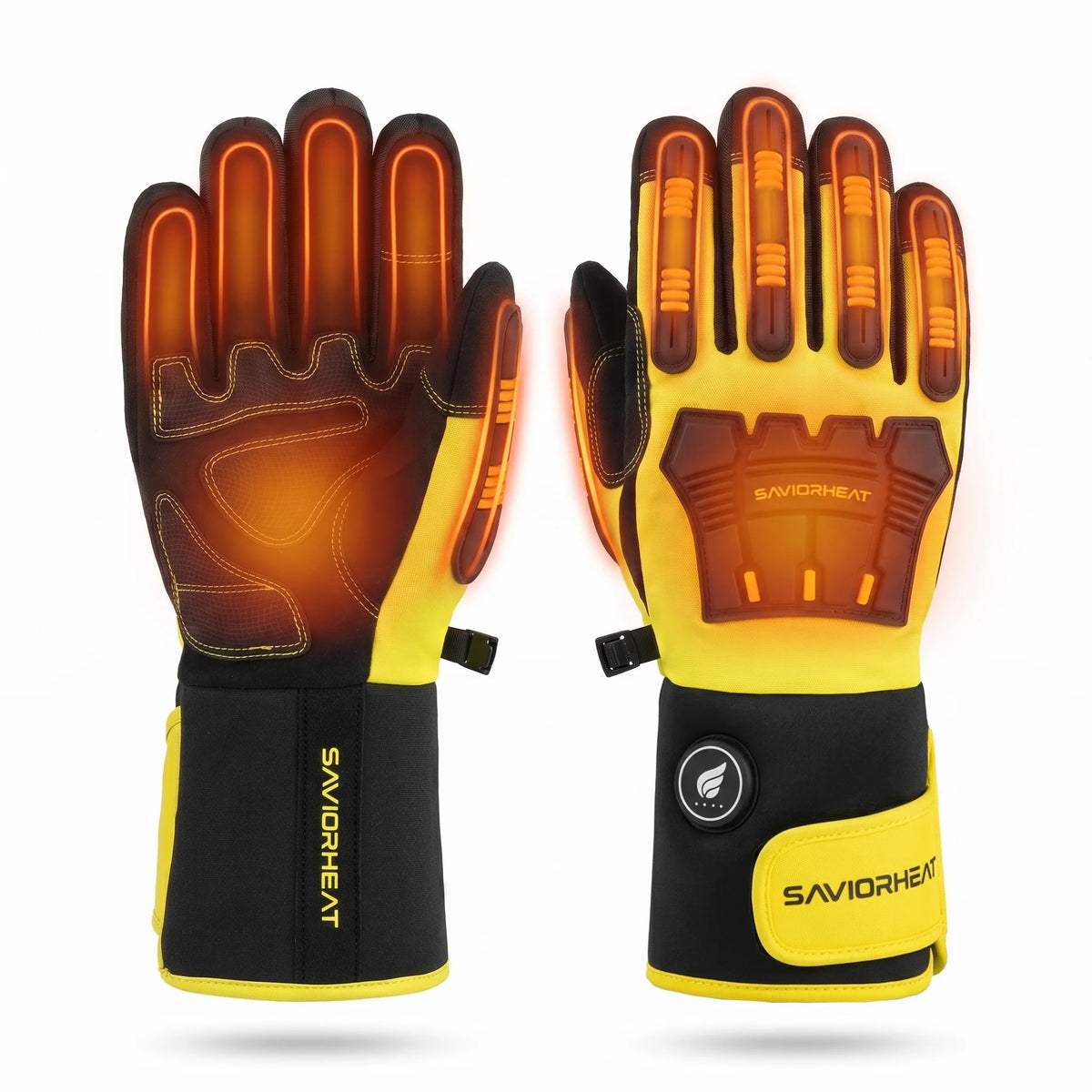 Heavy-Duty Heated Work Gloves – Cinch-Cuff Hi-Vis Yellow 02