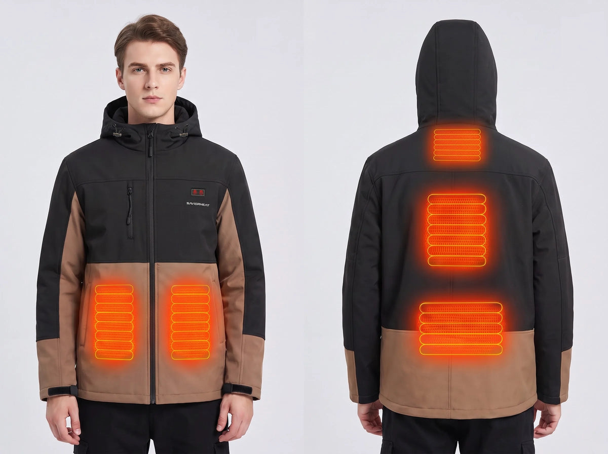 Savior Heat heavy canvas heated work jacket with 5-zone dual heat control