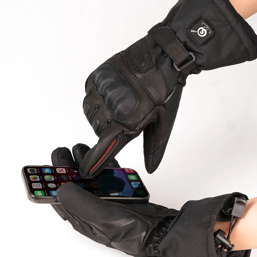 Savior Heated Sheepskin Motorcycle Gloves 06