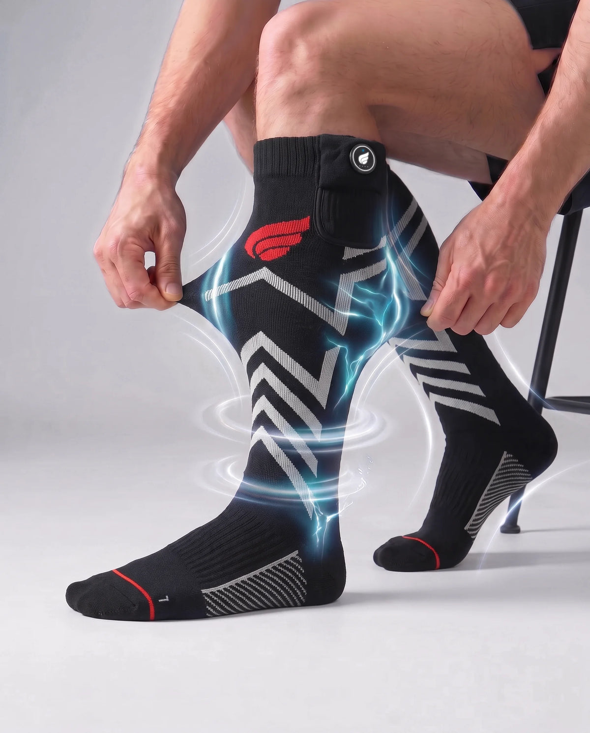 Savior Heat Silverline heated ski socks with flexible support for a secure, comfortable fit