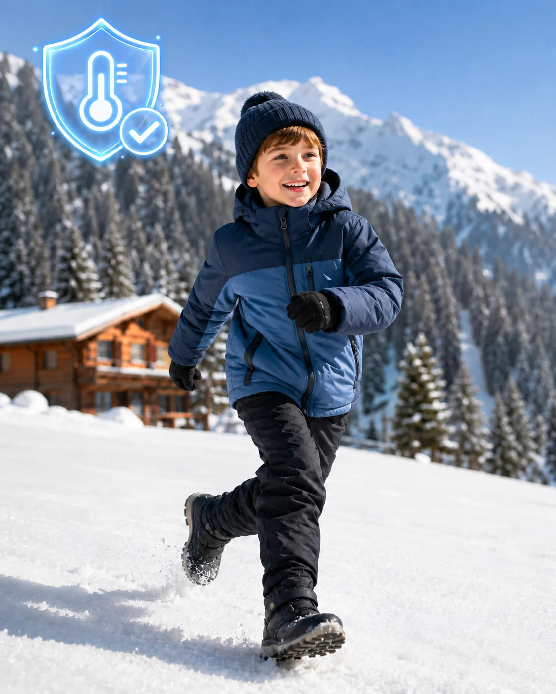 Savior Heat crocodile-print kids heated ski socks with ClimaFlex? KidSafe temperature control