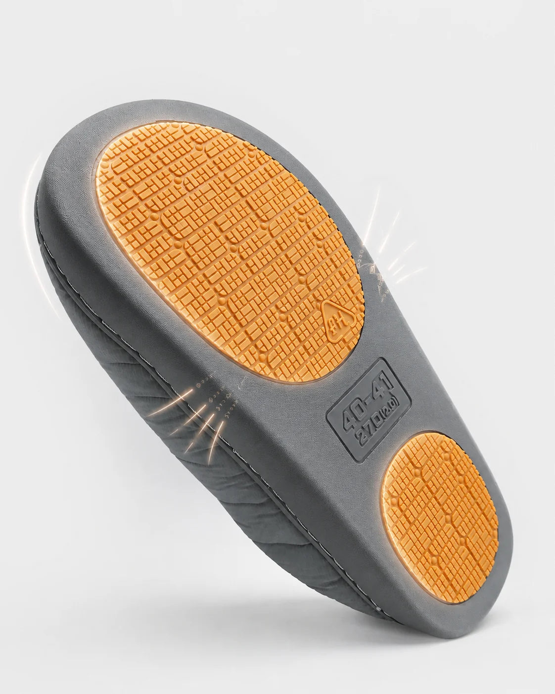 Savior Heat easy slip-on heated slippers with TPR anti-slip soles for stable indoor steps