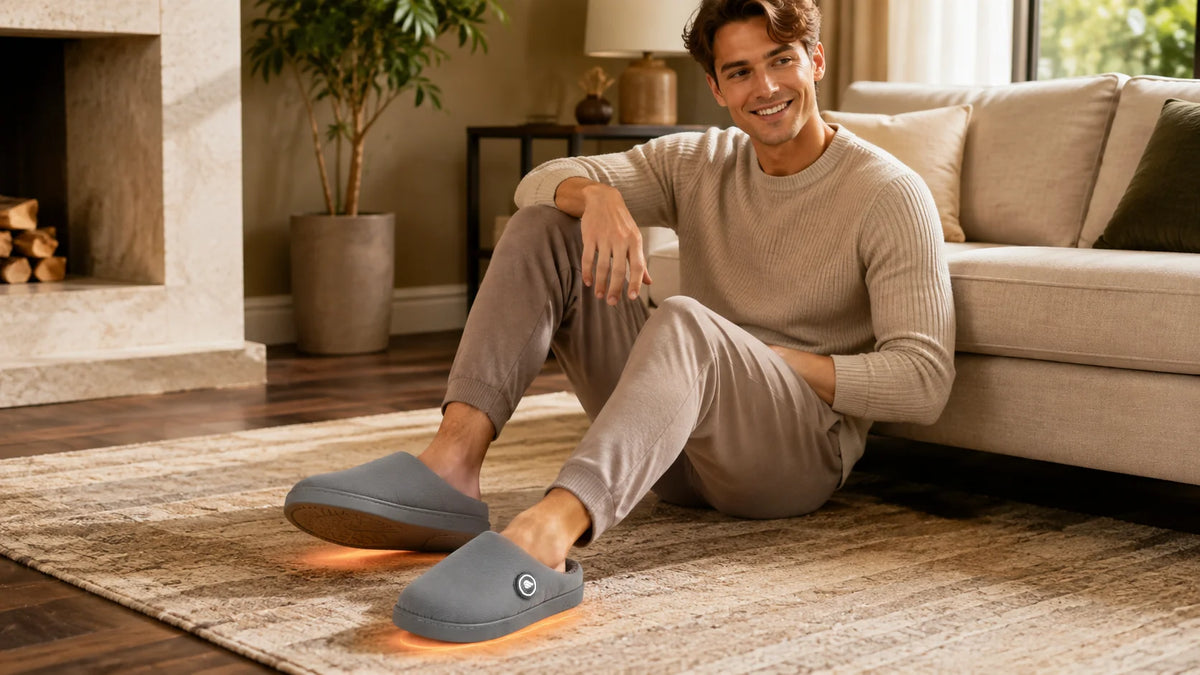 Savior Heat easy slip-on heated slippers with EH heating system for consistent foot warmth