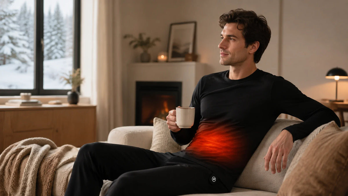 Savior Heat men's soft wool-blend heated base layer top product overview