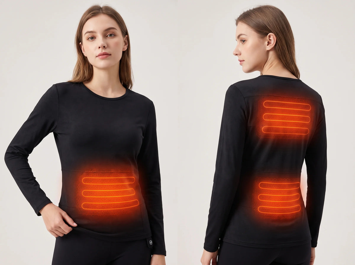 Savior Heat women's heated base layer top with targeted core-zone warmth
