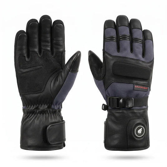 Savior Heat Goatskin Leather Heated Work Gloves - Pro Black main product view